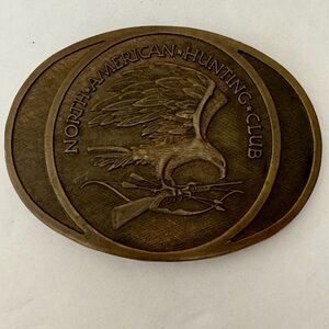 North American Hunting Club Brass Belt Buckle 1980